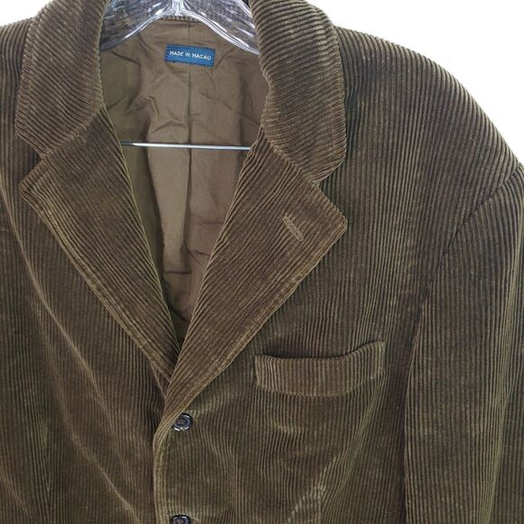 Vintage Polo Ralph Lauren Green 3 Button Corduroy Blazer Jacket Sz Men’s Medium - Picture 5 of 16